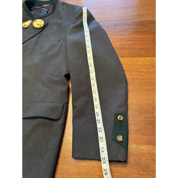 German Octoberfest Wool Jacket With Horn Buttons And Stag Decor Hirmer Munich - Picture 12 of 16